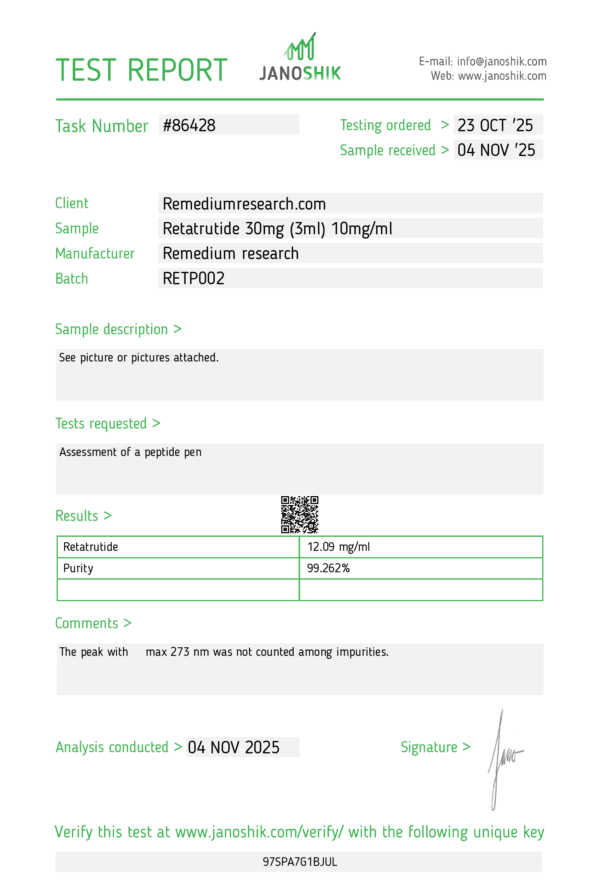 Remedium test results