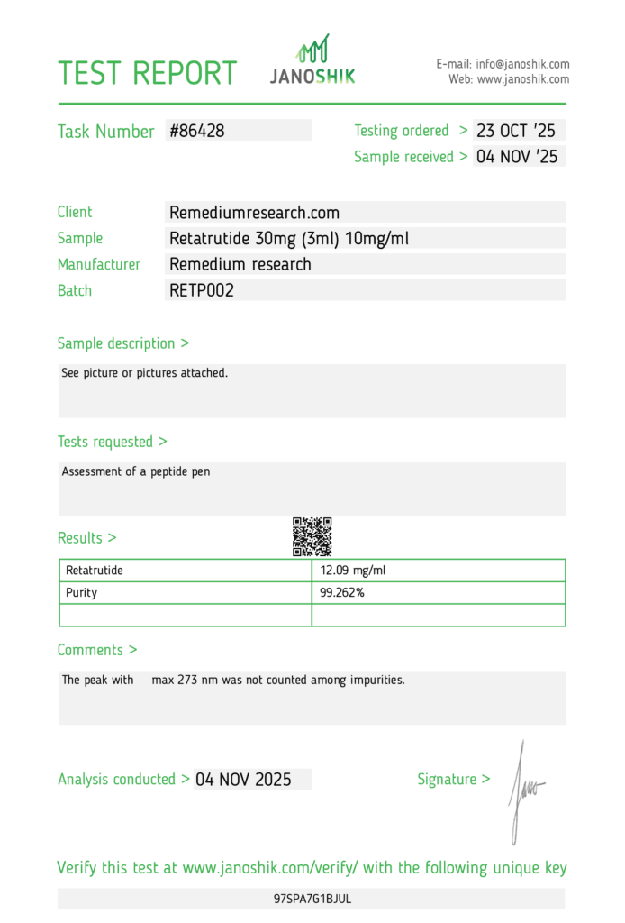 Remedium test results