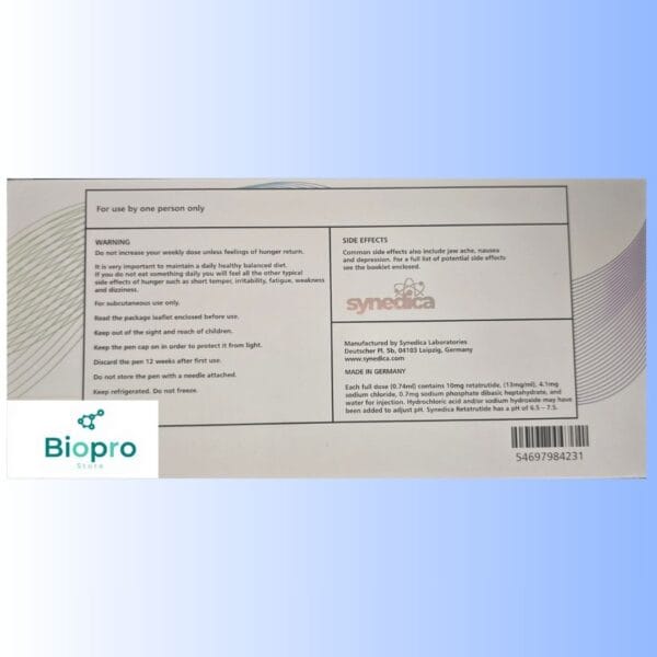Synedica Retatrutide 40mg pen triple agonist peptide