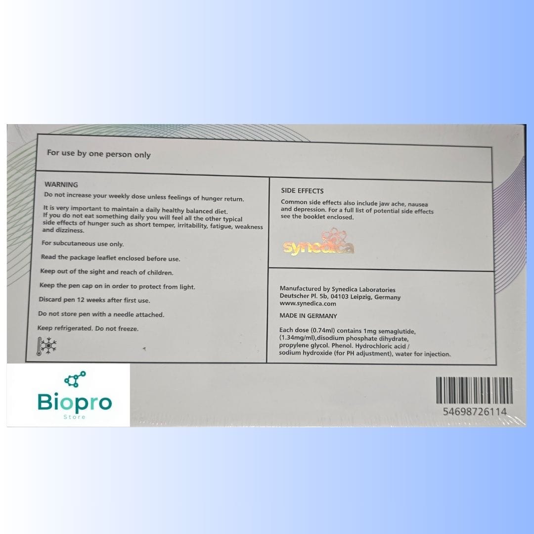 Synedica Semaglutide 8mg peptide pen for GLP-1 studies